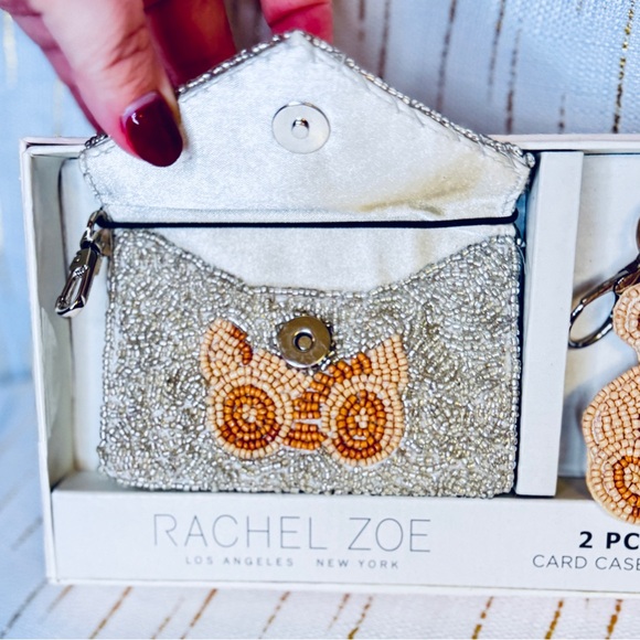 Rachel Zoe Beaded Teddy Bear Card Case + Keychain Charm | 2-Pc Set | NWT - Picture 3 of 5